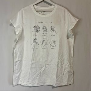 Universal Thread Women’s Strike a Pose Artist Short Sleeve Graphic Tee White NWT